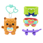 Nanomals Gabbybara Capybara Electronic Pet with Interactive Heart Meter, Multicolor, Includes 2 Outfits and Skateboard Accessory, G2668CU0