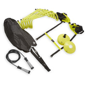 Fit For Life Reebok Delta Agility Kit, Speed Parachute, 20-Foot Agility Ladder, 12 Cones, 6 Hurdles, Jump Rope, Exercise Guide, Portable Mesh Bag