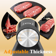Wnkim Adjustable Electric Meat Slicer with 6.7in Removable 420 Stainless Steel Blade, 0-17mm Thickness, Child Safety Lock, Black, MS-4002