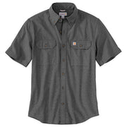 Carhartt Original Fit Midweight Chambray Short Sleeve Work Shirt, Black Chambray, X-Large, 104369-BKC