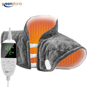 Keenstone Wearable Weighted Heating Pad for Neck and Shoulders, 2.2 lb Weighted, Large 19.3 x 22.4 in, Gray - Soft Material
