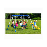 XDP Recreation 74201 Play All Day Metal Swing Set Royal Blue, White, Yellow