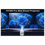 Thunrlge Mini Portable Projector, 4K Ultra HD Decoding, Native 1080P Support, WiFi 6, Bluetooth 5.0, Auto Keystone Correction, 180 Degree Rotation, White, HY300 PRO