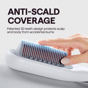 Wavytalk Pro Steam Hair Straightener Brush, 3-in-1 Hydro-Infusion Steam Technology, White