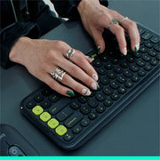 Logitech POP Icon Keys Wireless Bluetooth Keyboard, Lilac and Off-White, Multi-Device Easy-Switch, Programmable Action Keys, Compact Design