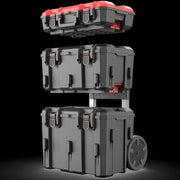 Hyper Tough Hyper Stack Heavy Duty 3 Piece Modular Rolling Toolbox System, Black - High Capacity
