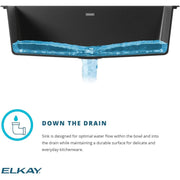 Elkay ELGU251912PDBK0 Quartz Classic 25'' L x 19'' W Undermount Kitchen Sink with Perfect Drain and Strainer