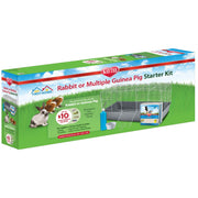 Kaytee My First Home Rabbit and Multiple Guinea Pig Starter Kit Habitat, Deep Plastic Base, Chewproof Latches, Grey, 42 x 18 x 20 in