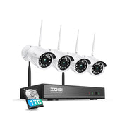 Zosi 1080p WiFi Security Camera System w/1TB Hard Drive 8CH 1080p NVR Outdoor WiFi Security Camera