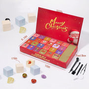 VOUKER Gemstone Dig Advent Calendar 24 Day Christmas Countdown with Real Natural Crystals and Digging Tools, Multicolor