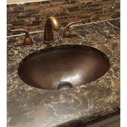 ECOSINKS BOU-1713BC Oval Handmade Solid Copper Undermount Sink, Aged Copper