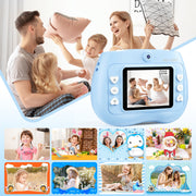 Topvision Kids Print Camera, 12MP Dual Front and Rear Cameras, Built-in Thermal Printer with 32GB Storage, 2.4-Inch IPS Screen, Blue or Pink