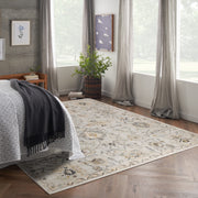 Nourison Oushak Home Charcoal 2 ft x 4 ft Traditional Area Rug, Low-Profile, Non-Shedding, Polypropylene, Jute/Latex Backing, OUS01
