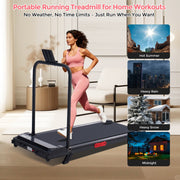 HevGlrm Walking Pad Treadmill with Incline, 3.0HP Motor, Detachable Handles, Compact Foldable Design, 0.6-7.6 MPH Speed, 350 lb Capacity
