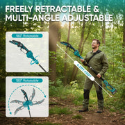 Saker 6-Inch Cordless Pole Saw with Detachable Mini Chainsaw, 2x 22V 4000mAh Batteries, Extendable Pole to 7.55 ft, Blue