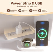 Bestier Makeup Vanity Set with Mirror and Lights, White