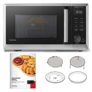 Toshiba 6-in-1 Inverter Countertop Microwave Oven Air Fryer Combo, 0.9 cu.ft, 11.3 in Turntable, 27 Auto Menus, Stainless Steel ML2-EC09SAIT(SS)