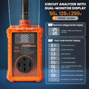 OldPAPA WUOW400004_OR_50A Portable RV Surge Protector, 50 Amp, 16000 Joules Surge Guard with LED Display, Orange