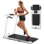 Tomile 380C-WH Foldable Treadmill 300 lb capacity, 3.0 HP Compact Treadmill for Home with LED Display for Daily Exercise, White