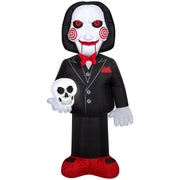 Jazwares Costume Play Billy from Saw Airblown Halloween Yard Inflatable with LED Lighting, 5 ft, Multicolor