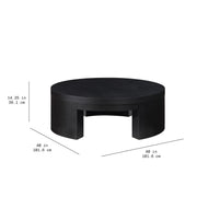 Beautiful WL-BT-013 Mod Round Coffee Table by Drew Barrymore, Black Wood Finish