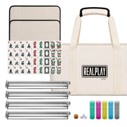 RealPlay Mahjong Game Set, Complete 166 Tile Set with Trays, Dice, Wind Indicator, Carry Bag