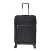 Olivet International BTL-25-24SSBLK btL 24-Inch Softside Checked Upright Luggage, Recycled Nylon, Black, 2-Inch Expansion, TSA-Approved Locks