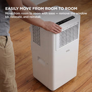 TCL 5,000 BTU Smart Portable Air Conditioner Fan Dehumidifier, 150 Sq Ft Coverage, Remote Control, Install Kit Included, White, W5P93-5