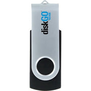 Edge Memory 8GB DiskGO C2 USB Flash Drive, Capless Swivel Design, Black, PE230791