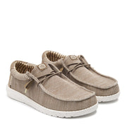 Heydude Wally Stretch Sox Slip-On Casual Shoe, Breathable Mesh, Water-Repellent, Removable Memory Foam Insole, Tan, Medium/Wide, 41898-265