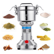 HUSGW Grain Mill Grinder, 2000W High-Speed, 750g Capacity, 304 Stainless Steel, Professional Spice and Coffee Grinder, Silver, T740-US