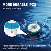Bluescape WT211BW Wireless Digital Pool Thermometer, IPX8 Waterproof, 500FT Range, Blue