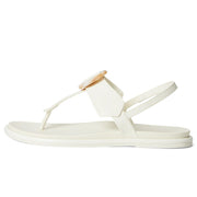 OluKai La'T T-Bar Sandals for Ladies - White Sand/White Sand - 6M