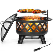 Singlyfire 30 inch Fire Pit for Outside 2 in 1 BBQ Wood Burning Fire Pit