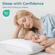 Firm Euro Pillow Insert, 26x26 Inches, Set of 2, Down Alternative Filling, Satin Piping, Green