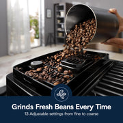 De'Longhi Magnifica Start Automatic Espresso Machine with Built-in Conical Burr Grinder, LatteCrema Milk Frother, 5 One-Touch Drinks, Black, ECAM22080B