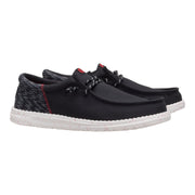 HEYDUDE Wally Funk Jersey Jacquard Men's Slip-On Loafers, Lightweight Cushioned, Black/Multi, Size 13 Medium, 44316