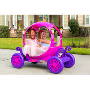 Dynacraft Disney Princess 24V Carriage Ride-On, Pink and Purple, Remote Control, 2-Seater with Lights and Sounds, Ages 3+
