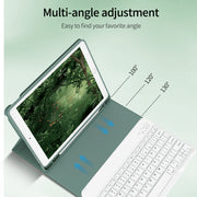 KVTVOU Tablet Keyboard Case with Detachable Wireless Bluetooth Keyboard, Pencil Holder, Stand Folio, Green, Compatible with iPad 9th/8th/7th Generation 10.2 Inch