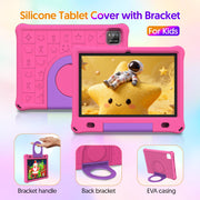 Tedupee 10inch Kids Tablet, Android 15, 1280x800 HD IPS Display, 12GB RAM, 64GB Storage, Quad-Core Processor, Wi-Fi 6, 6000mAh Battery, Parental Control, Pink