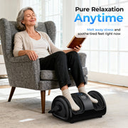 Anqdy Foot Rolling Massager Machine with Heated Therapy, Remote Control, Portable Design, Black