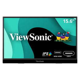 ViewSonic VX1655 15.6 Inch Full HD IPS Portable Monitor with Dual USB-C, Mini HDMI, Built-In Stand and Dual Speakers, Black