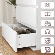 Homfa FMD-127 7 Drawer White Dresser, Modern Nightstand Storage Cabinet Chest of Drawers, White