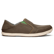 OluKai Nohea Mesh Men's Slip-On Sneakers, Breathable Lightweight Mesh Upper, Dual-Density PU Footbed with Gel, All-Weather Rubber Outsole, Dark Shadow, 11.5, 10188-4242