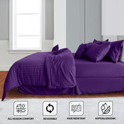 Lux Decor Collection Comforter Set, 8-Piece Seersucker Textured Bedding, King, Purple