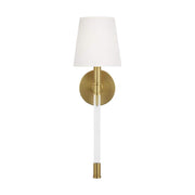 Visual Comfort Studio Hanover 1 Light Wall Sconce, Burnished Brass, Mid-Century Rustic Style, 4.75 in Wide by 24.38 in Tall, CW1081BBS