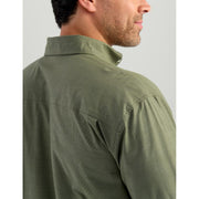 HUK Next Level Long Sleeve Fishing Button-Down Shirt for Men, Moss, UPF 50+ Sun Protection, Lightweight Breathable Fabric, Athletic Fit, XXL, H1500215