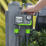 RainPoint Programmable Sprinkler Timer, 2-Zone Automatic Irrigation Controller, Waterproof ABS, Large LCD Display, Green, ITV205