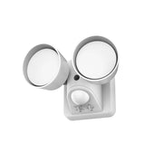 Hyper Tough 2-Head LED Direct Wire Motion Sensing Outdoor Security Light, White, 120 degree