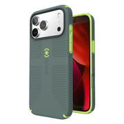 Speck CandyShell Grip +MS Case for iPhone 17 Pro Max, Dual-Layer Protection, MagSafe Compatible, Neo Drab and Glow Green
